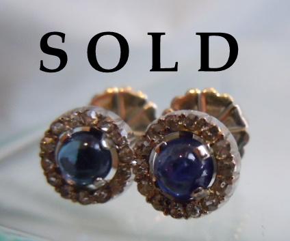 SOLD, Sapphire and diamond earrings, platinum