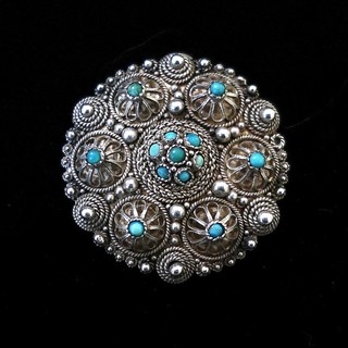 INTRICATE FILIGREE & TURQUOISE IN HIGH PURITY SILVER