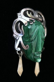 MAN OF SORROWS, Passion Face with crown of thorns, the savior as a Mayan/Aztec Lord