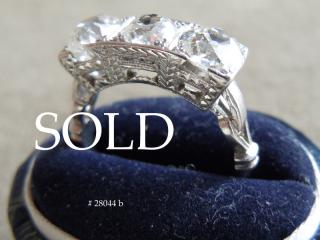 TRINITY (THREE DIAMONDS) RING, PLATINUM, 1.56 CARATS, circa 1920's