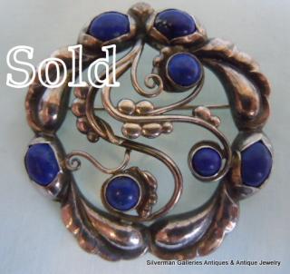 Lapis Lazuli "Moonlight" Brooch