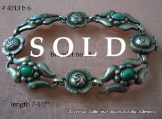 TURQUOISE SET 'DANISH ROSE" bracelet, Georg Jensen