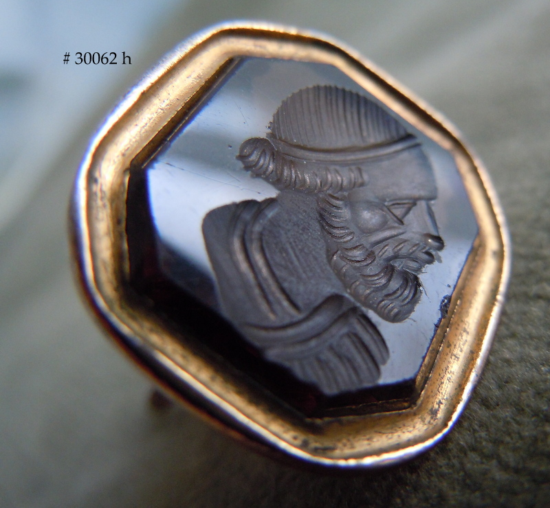 Intaglio carved profile head of Socrates