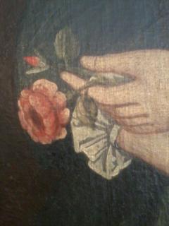 detail, hand holding rose