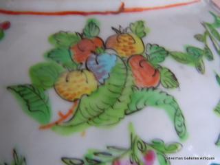 one painted vignette on underside of the rim