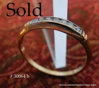 SEVEN DIAMONDS two colors gold Deco Wedding Band