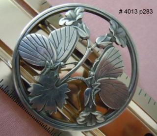 MOONLIGHT BUTTERFLIES (Georg Jensen # 283) large 1940's brooch, Arno Malinowski designer