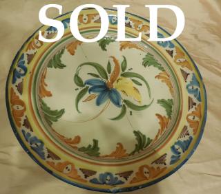 Polychrome Faience Charger, 12-3/4", late 1700's