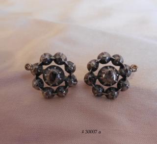 ROSETTE 18th Century Diamond Cluster Earrings
