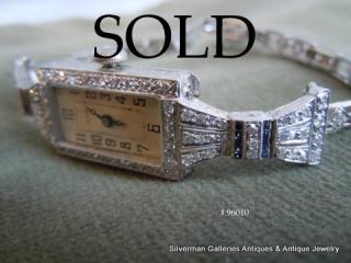 LADY'S ART DECO Diamond  bracelet watch, Platinum