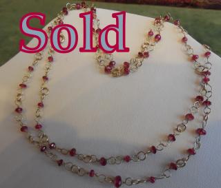 RUBIES & 18k Gold LACY LINKS chain necklace