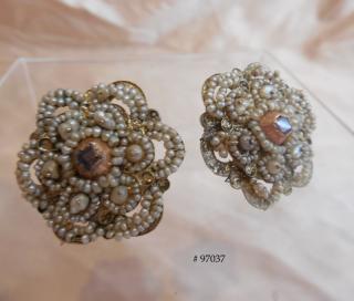 "PINKED TOPAZ"  & Natural Pearls Rosettes