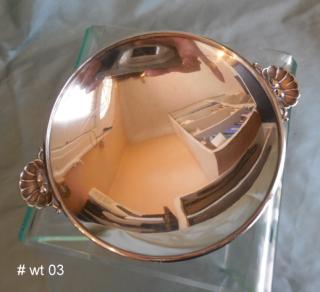 GEORG JENSEN FOOTED DISH with elegant shell handles