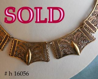 FILIGREE VERMEIL flexible collar necklace, circa 1910 - 30's