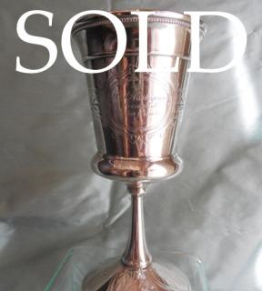 AESTHETIC 19th Century Philadelphia Coin Silver Wine Goblet / Kiddush Cup
