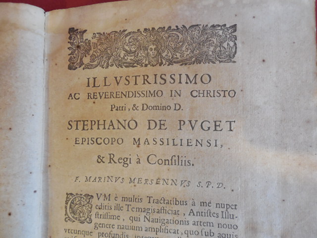 EPISTOLA (to Stephano de Puget by  F. MARINVS MERSENNVS, S.P..D.)