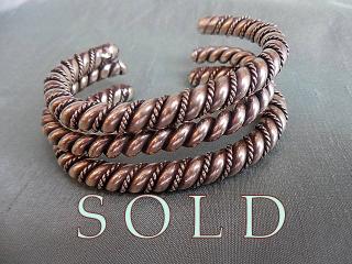 “HORSE WHISPERER” Navajo Silver double twist cuff bracelets