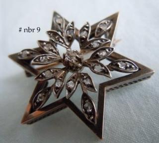 STAR-OF-DAVID, Antique French Brooch. Rose-Cut Diamonds