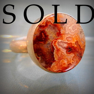 "PICTURE" AGATE Sterling Silver Modernist Ring