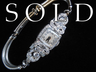 HAMILTON Lady's Diamond Wrist Watch, Platinum, Art Deco