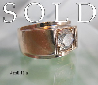 1.30 CARATS Old European Cut Single Diamond Ring, American Late Art Deco, circa 1940's