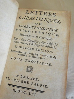 LETTRES CABALISTIQUES, 1754, vol III
