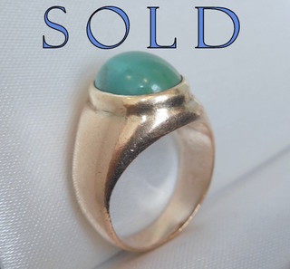 "KING MINE" (Colorado) TURQUOISE gold antique ring