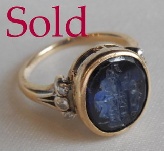 Blue Sapphire Armorial Ring