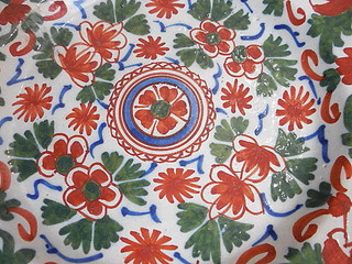 Detail of hand-painted pattern