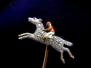 Diamonds  HORSE AND JOCKEY Stick pin
