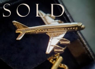 DOUGLAS DC-8 AIRLINER Solid 14k Gold Tie Pin
