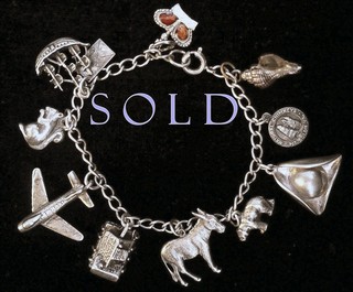 Mid-century Charm Bracelet with Virginia & other American Historical Places