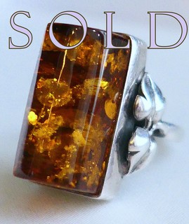 BALTIC AMBER & Sterling Silver Ring
