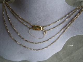 Circa 1790 hexagonal “locket” clasp double strand gold chain necklace