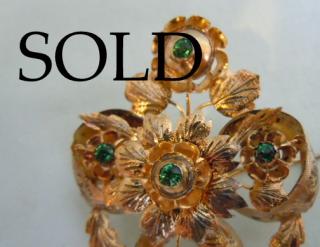 Flower Jewel Pin in the Baroque 17th Century Style