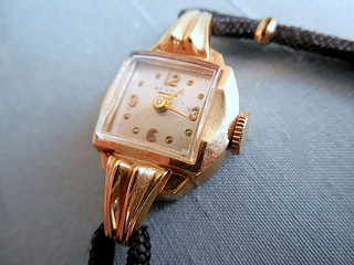 BENRUS 14k Deco Lady's Wristwatch