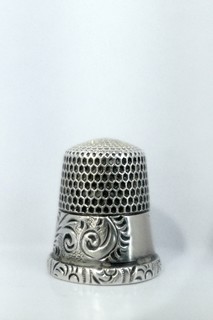 American antique Sterling Silver Thimble, signed