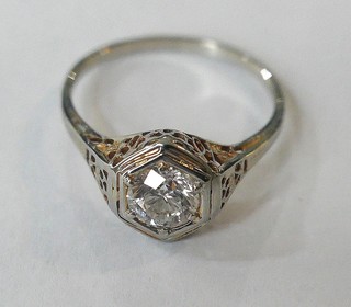ART DECO .96 CARAT SOLITAIRE diamond ring