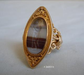 Brown & White Banded chalcedony Intaglio