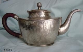 CHINA TRADE  SILVER TEAPOT, signed