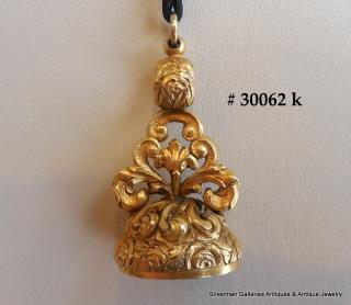 HIGH-KARAT GOLD Victorian Fob Pendant, extensively and gracefully carved