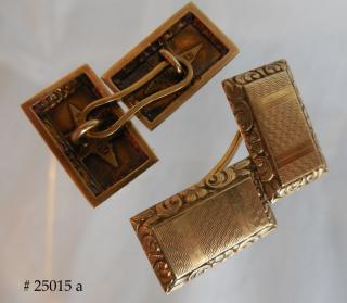 FOUR RECTANGLES patterned & engraved Deco Cufflinks
