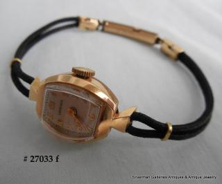 LONGINES lady's deco wristwatch, 14k rose gold