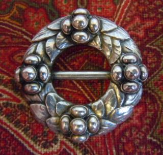 1904 WREATH BROOCH, Georg Jensen, RARE and with early marks